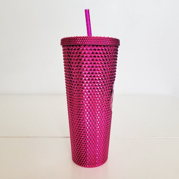Starbucks Pink Sangria Metallic Venti 24 oz Tumbler w Straw and Ornament Lot - Picture 4 of 8
